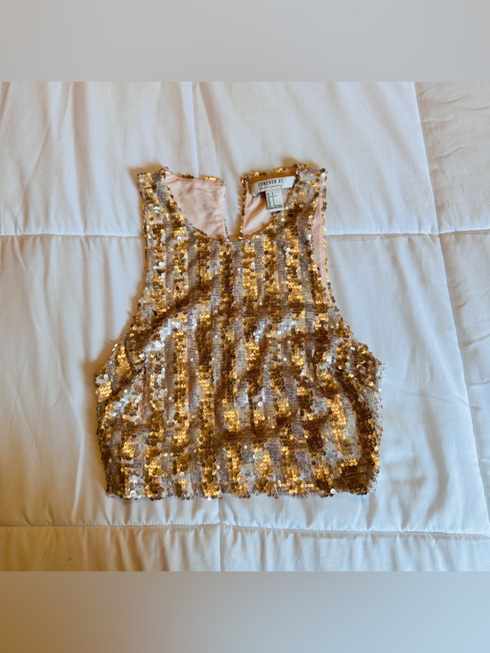 Forever 21 Gold Sequin Crop Top